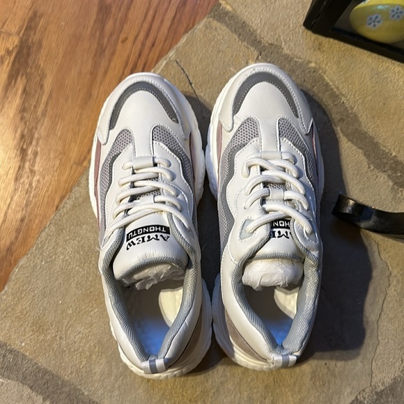 NEW Women’s Chunky Platform White Lace Up Running Shoes Sneakers - Picture 3 of 9